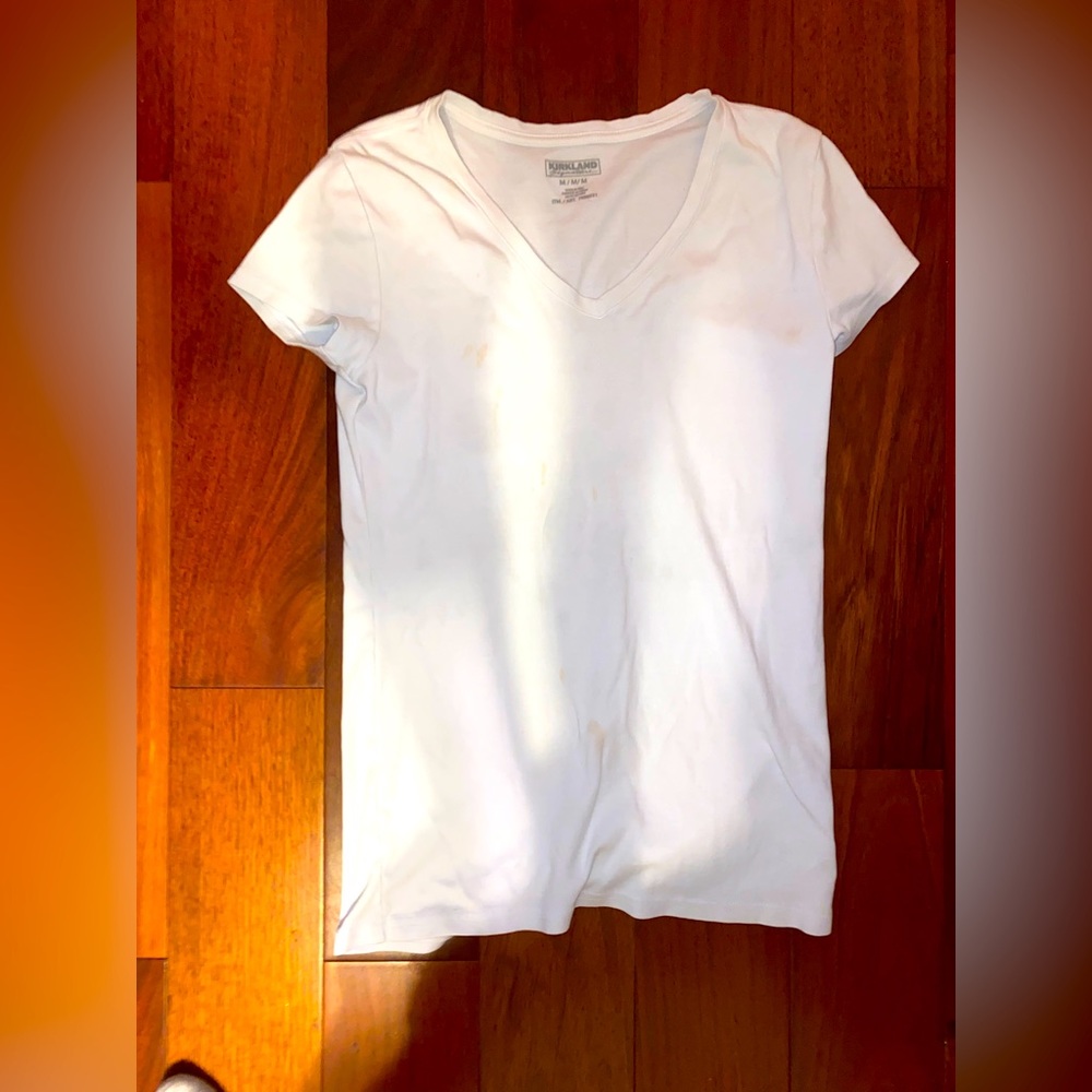 Kirkland Brand White V-neck
